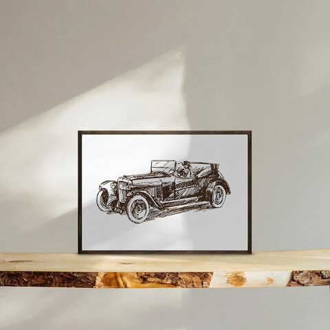 Tablou decorativ, td135, lemn, desenat manual, natural
