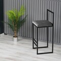 Scaun de bar, Hanah Home, Nordic, 35x84x35 cm, Metal, Fumuriu