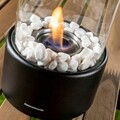 Semineu decorativ de masa cu bioetanol Heatfir, InnovaGoods, Ø16 x 26.5 cm, fara fum, sticla/fier