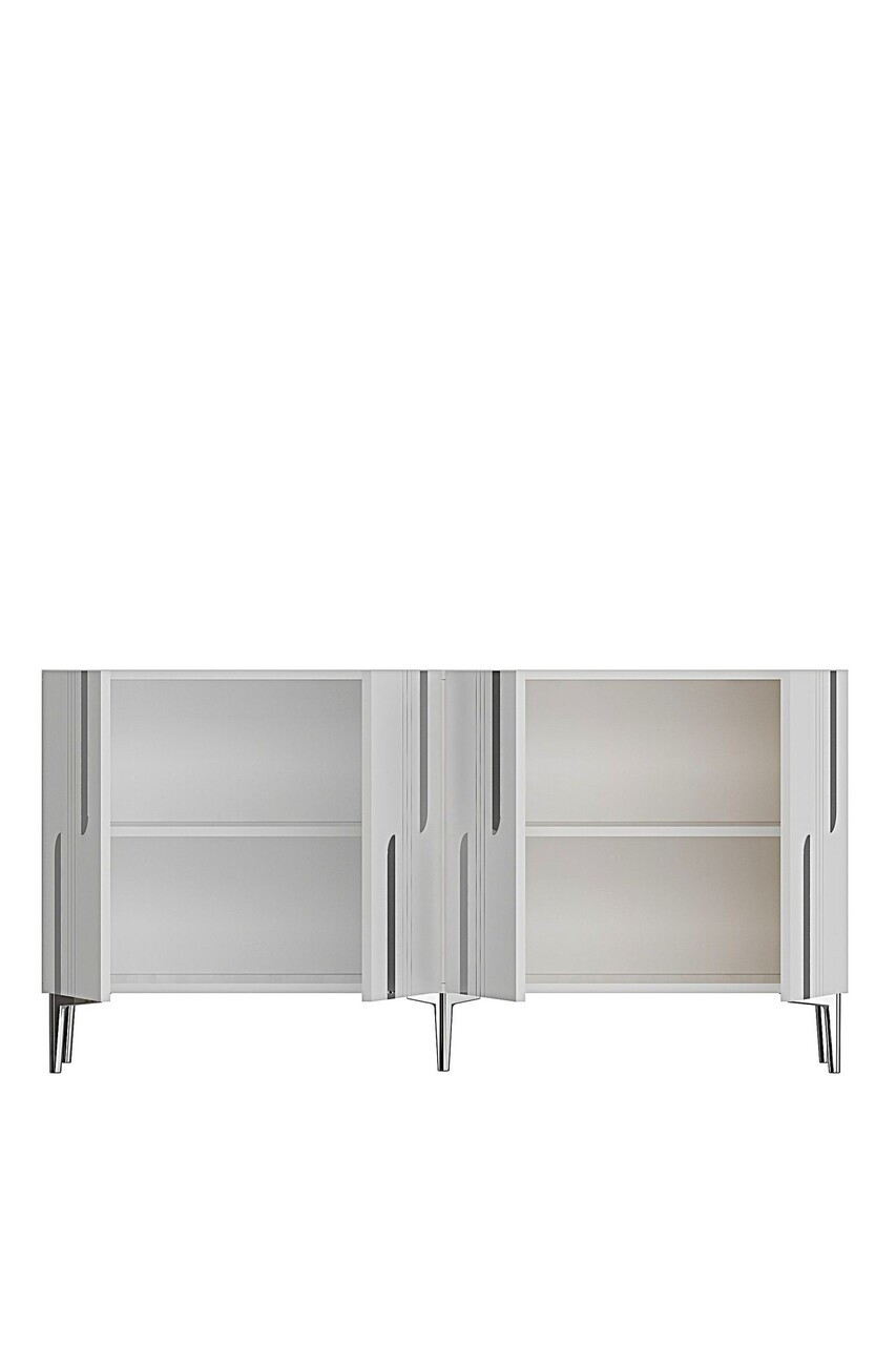 Consola, Hanah Home, Nota 150, 150x75x32 cm, Alb / Argintiu — imaginea 6