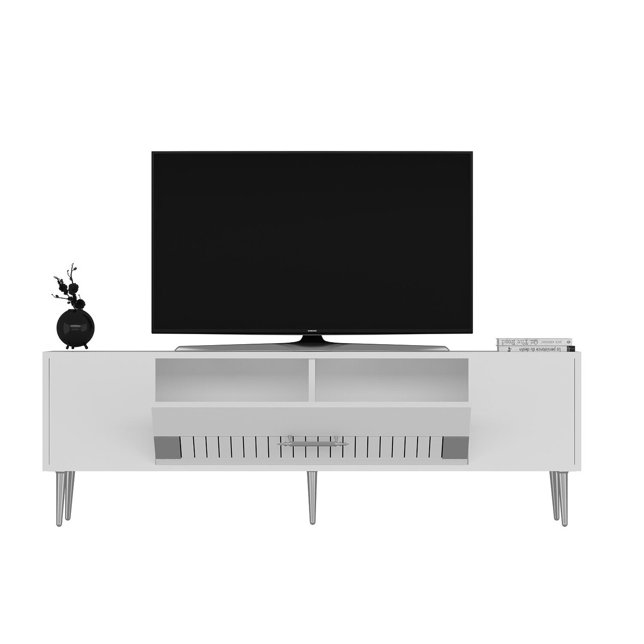 Comoda TV, Olivia, Dekolp4, Alb / Argintiu - 3 | YEO