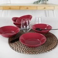 Set farfurii, Keramika, 275KRM1879, Ceramica , Nu absoarbe apa, Rosu