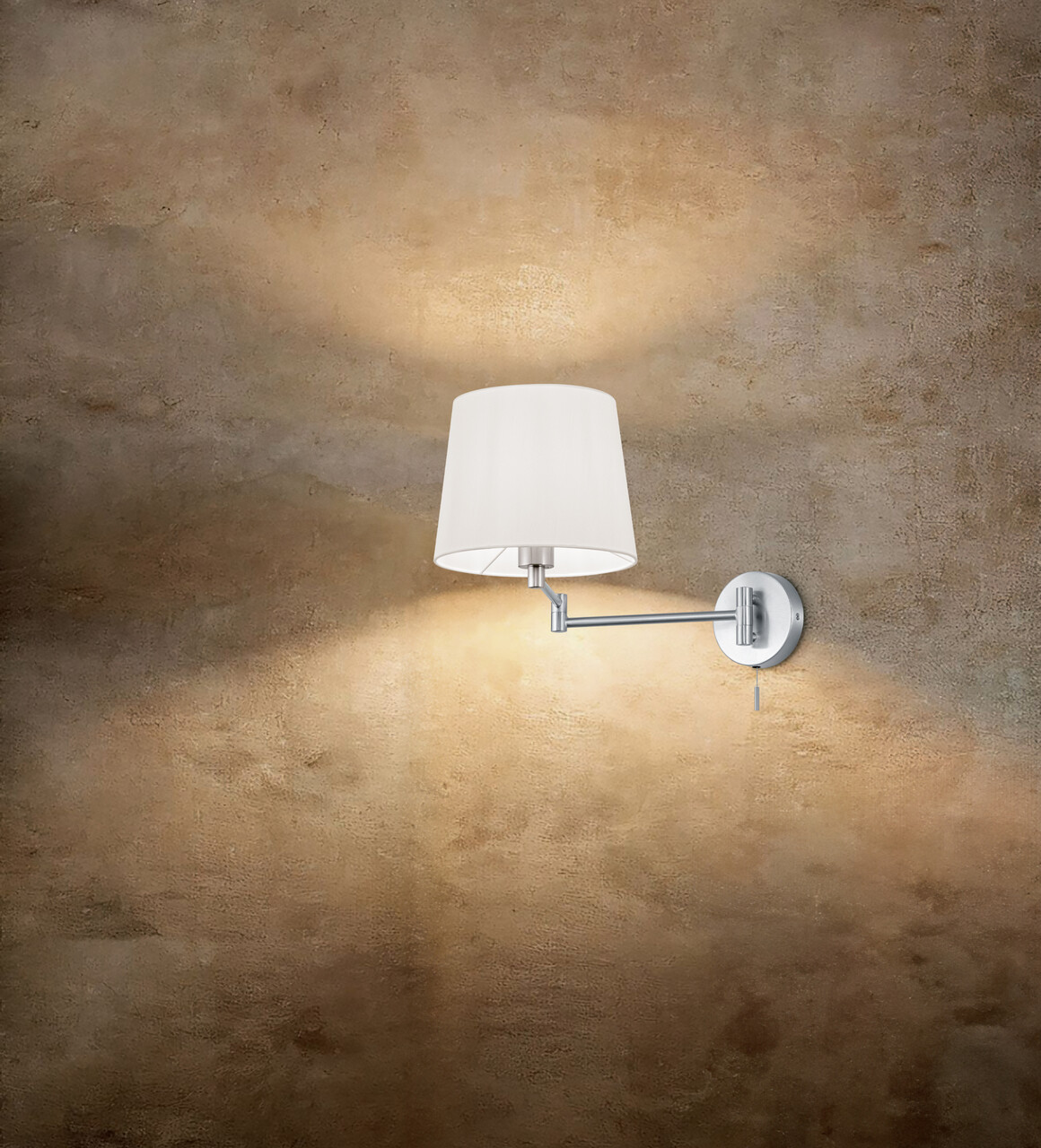 Lampa de perete Lyon, TRIO, 25.5x32.5 cm, 60W, 1x E27, metal, nichel mat/alb