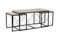 Set masuta de cafea, Kalune Design, Defne, Travertin / Negru