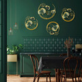 Decoratiune de perete, Weifang, Metal, Dimensiune: 70 x 70 x 7 cm, Verde