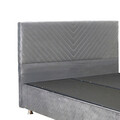 Pat cu somiera rabatabila Rizko, Pakoworld, 160x200 cm, PAL/textil, gri