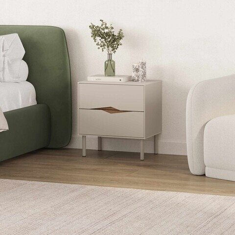 Noptiera, Hanah Home, Marquise, 50x52.3x35 cm, Gresie / Oud intens