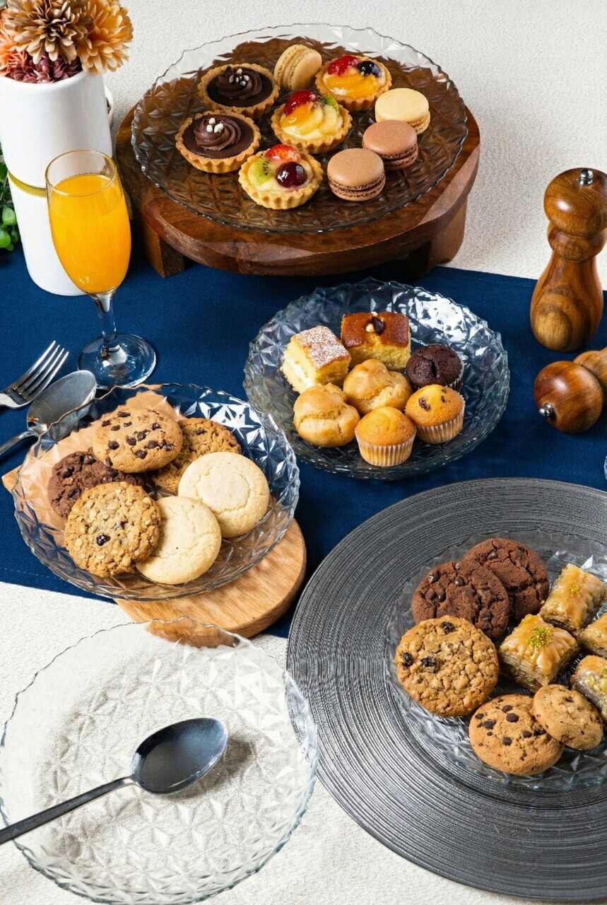 Set platouri servire desert, Hermia, 858CMR1903, Sticla, Farfurie de servire: 25 cm (1 bucată), Transparent — imaginea 2