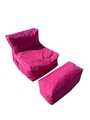 Set fotolii tip puf (2 piese), Pufito, 535PFT1214, Poliester, Roz