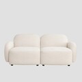 Canapea modulara 2 locuri Helmi, Homla, 184x87x73 cm, MDF/metal/poliester, ecru