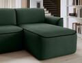 Coltar dreapta 4 locuri ELTAP, Ume, 287x190x88 cm, lemn/poliester, verde inchis/negru