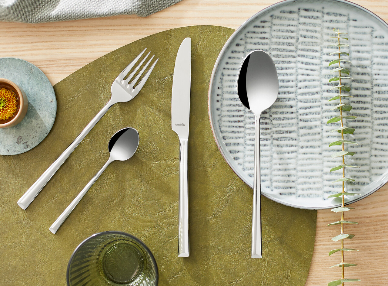 Set tacamuri 24 piese in cutie de lemn Metropole, Amefa, 6 persoane, inox 18/10, argintiu — imaginea 10
