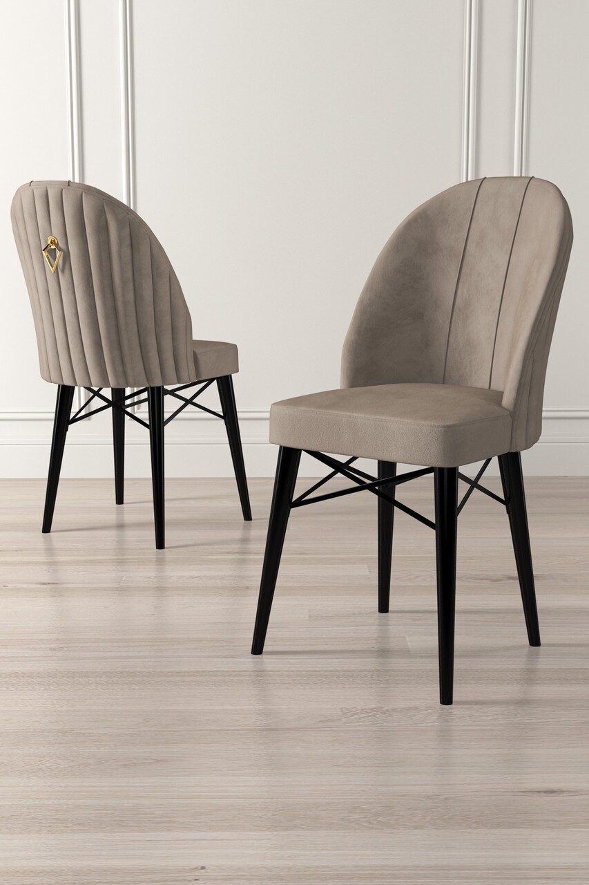 Set de scaune, Charlotte, Ritim, Metal, Cappuccino / Negru - 1 | YEO