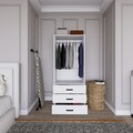 Dulap pentru haine, Miwood, Easy 1600-58, Alb mat