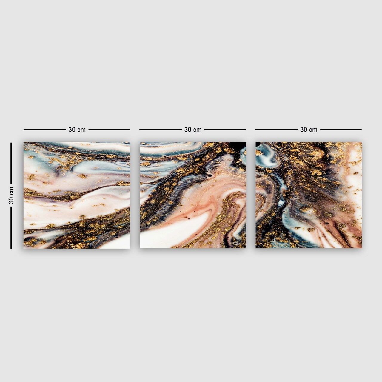 Set 3 tablouri decorative, PRC12431217520, Cadru: 100% LEMN (grosime: 3 cm), Multicolor - view 2