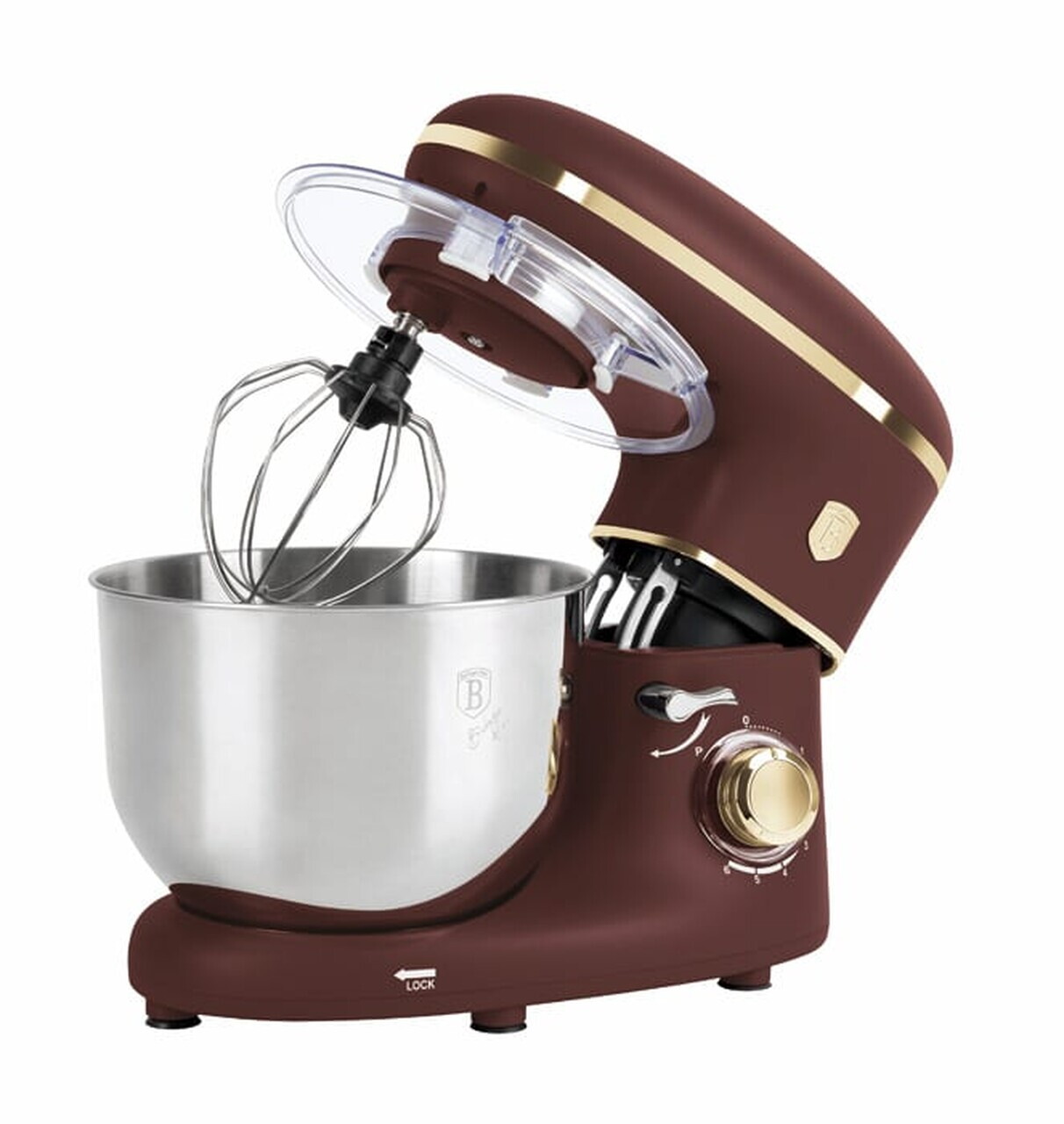 Robot de bucatarie Berlinger Haus, Leonardo, 1300W, inox/plastic, visiniu mat/argintiu - imagine 2