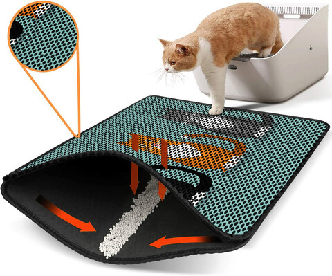 Covoras litiera pentru colectarea granulelor de nisip, Nrszn0154, 45×60 cm, 50% PVC/50% POLIESTER, Multicolor Gravel