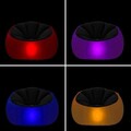 Fotoliu gonflabil cu LED multicolor si telecomanda Chight InnovaGoods, RGB, 64 x 104 x 99 cm, gri/transparent