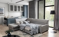 Coltar extensibil stanga 4 locuri ELTAP, BR48, Bergen, 247x214x83 cm, lemn/poliester, albastru