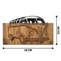Decoratiune de perete, Travel, lemn/metal, 58 x 37 cm, negru/maro