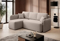 Coltar extensibil stanga 3 locuri ELTAP, Hadson, 206x150x89 cm, lemn/poliester, bej inchis