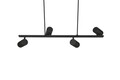 Lustra Marley, TRIO, 80x18x150 cm, 35W, 4x GU10, metal, negru mat