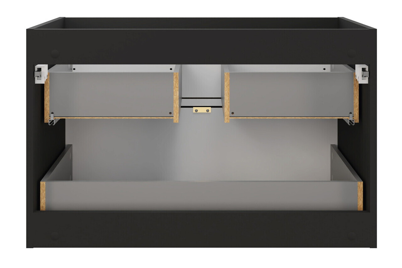 Set mobilier baie, masca cu lavoar, dulap inalt si oglinda LED, 80 cm Trust, Talia Casella Black, Comad, MDF/PAL laminat, stejar casella/negru mat — imaginea 10