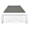 Set mobilier pentru gradina/terasa, 2 sezlonguri si masuta Yati, 170x69x31 cm/46.5x46.5x40 cm, aluminiu/polipropilena, alb/gri