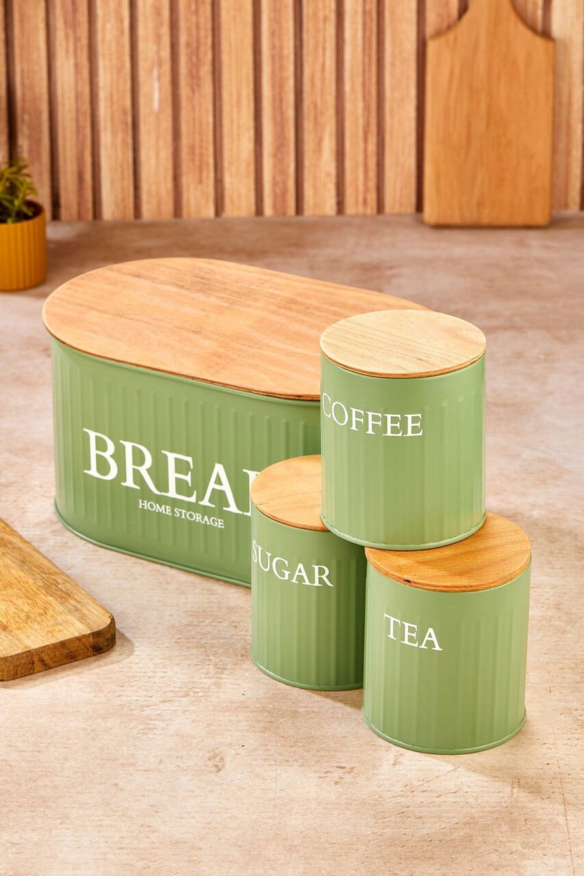 Set recipiente depozitare, Hermia, 289ALV1118, Dimensiune: 10 x 11 x 10 cm (3 bucăți), Verde - view 4