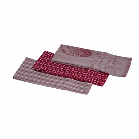 Set 3 prosoape asortate de bucătărie Maroon, maro