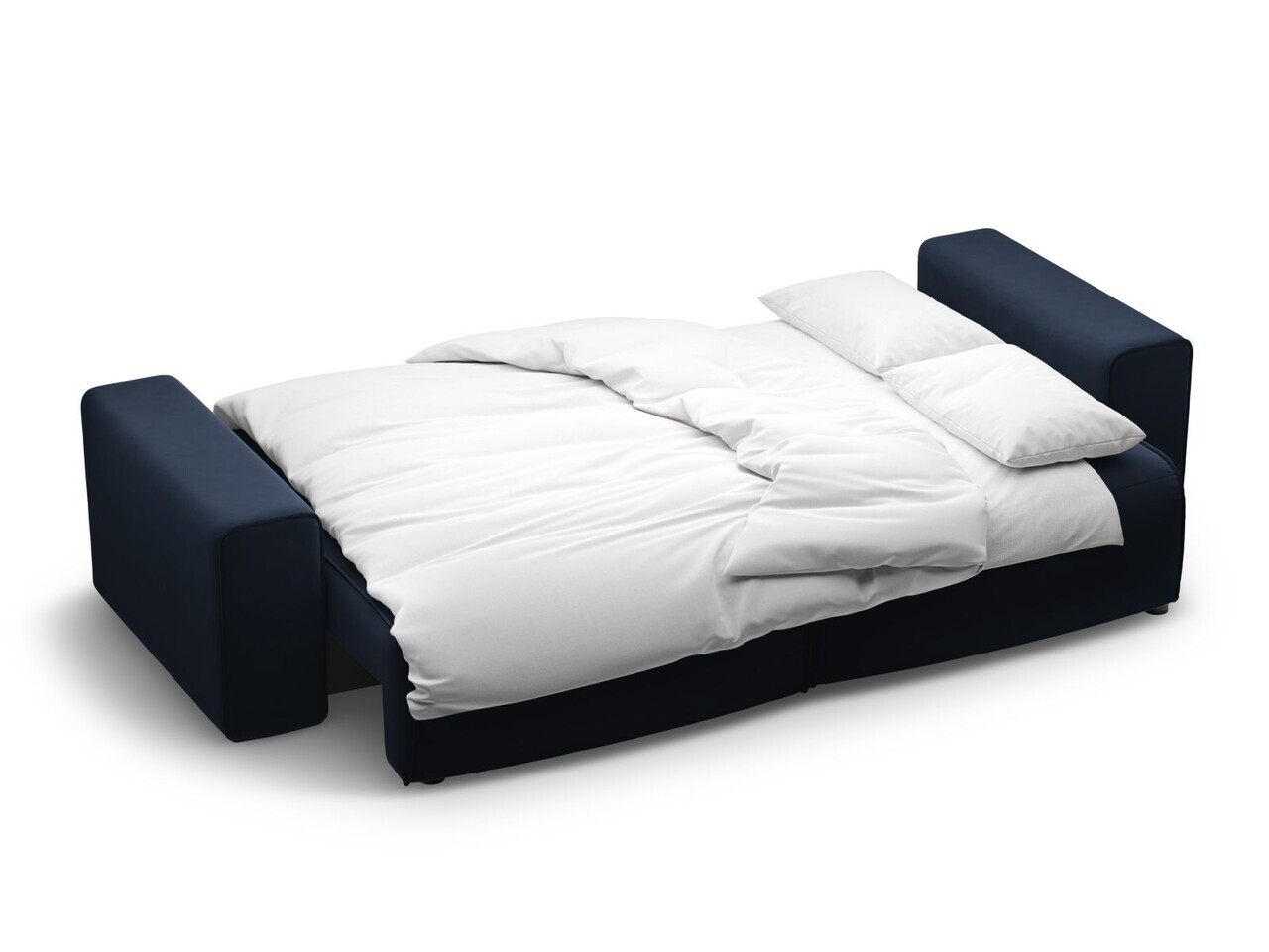 Canapea extensibila 3 locuri, Victor, Micadoni Home, 246x100x83 cm, catifea, albastru inchis — imaginea 6