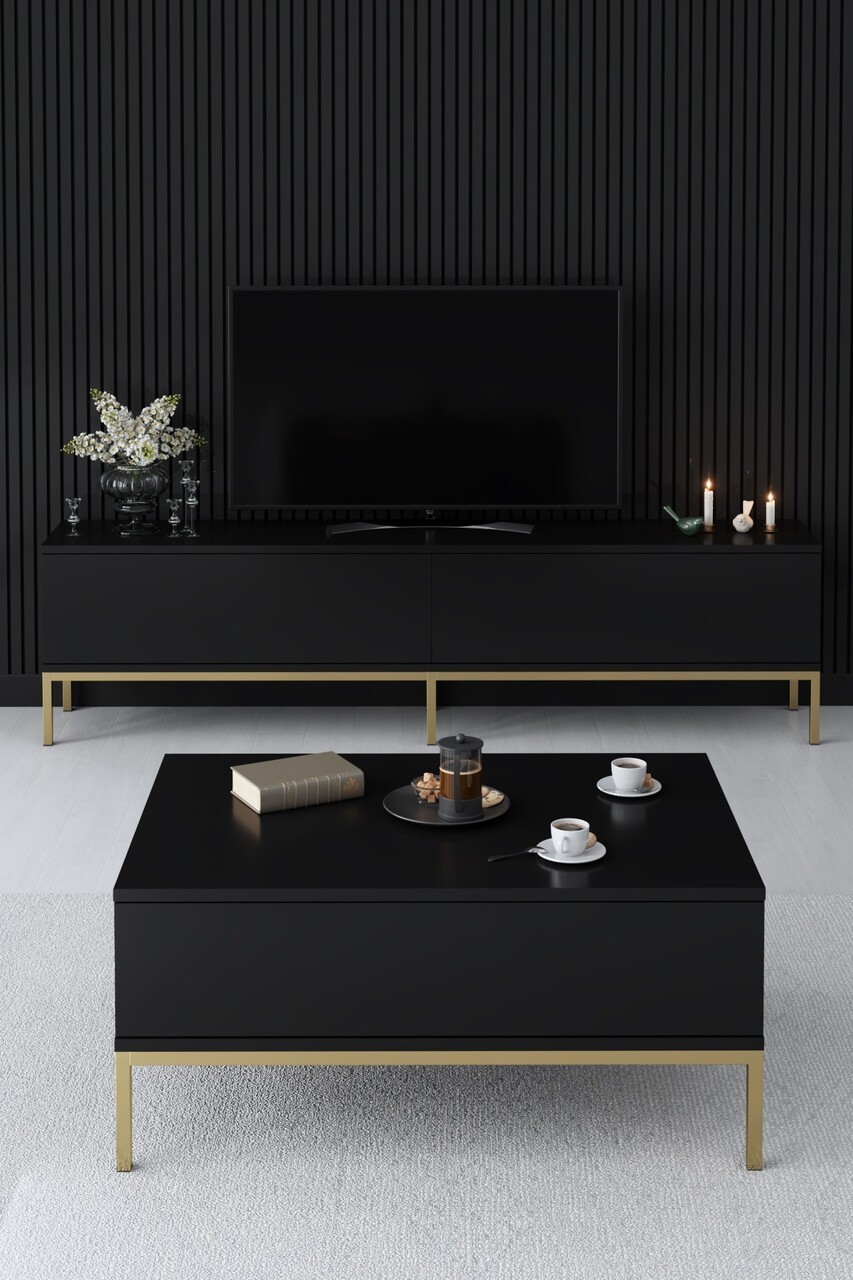 Masuta de cafea, Bexley, Lord, 90x40x60 cm, PAL, Negru - 2 | YEO