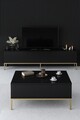 Masuta de cafea, Bexley, Lord, 90x40x60 cm, PAL, Negru