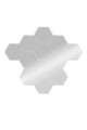 Oglinda decorativa, Mirrorland, Hexagon (12 Pieces), Argintiu