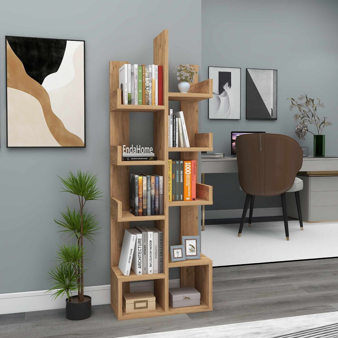 Corp biblioteca, Hanah Home, Pamfilya, 53x132x21.6 cm, Maro