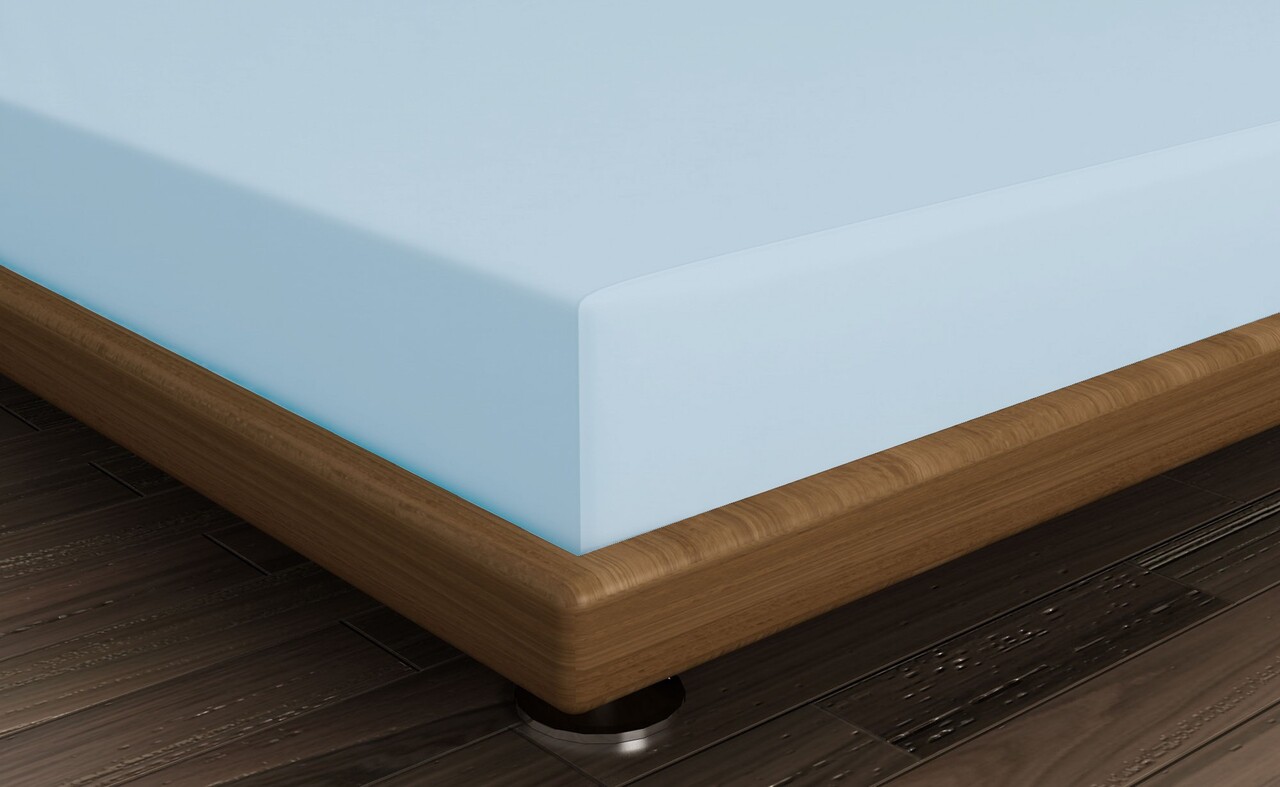 Cearceaf de pat cu elastic Ranforce Single Small (FR), L'essentiel Maison, Light Blue, Albastru deschis - imagine 2