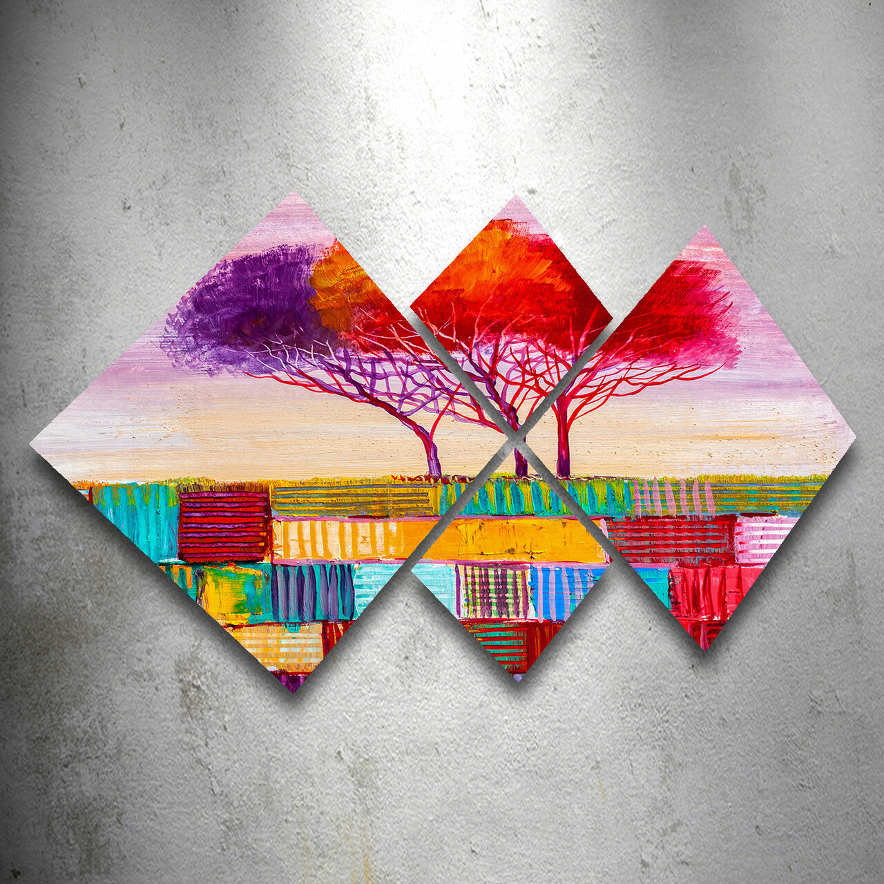 Set 4 tablouri decorative, 4MDF1238354392, MDF, Imprimat UV, Multicolor - 1 | YEO