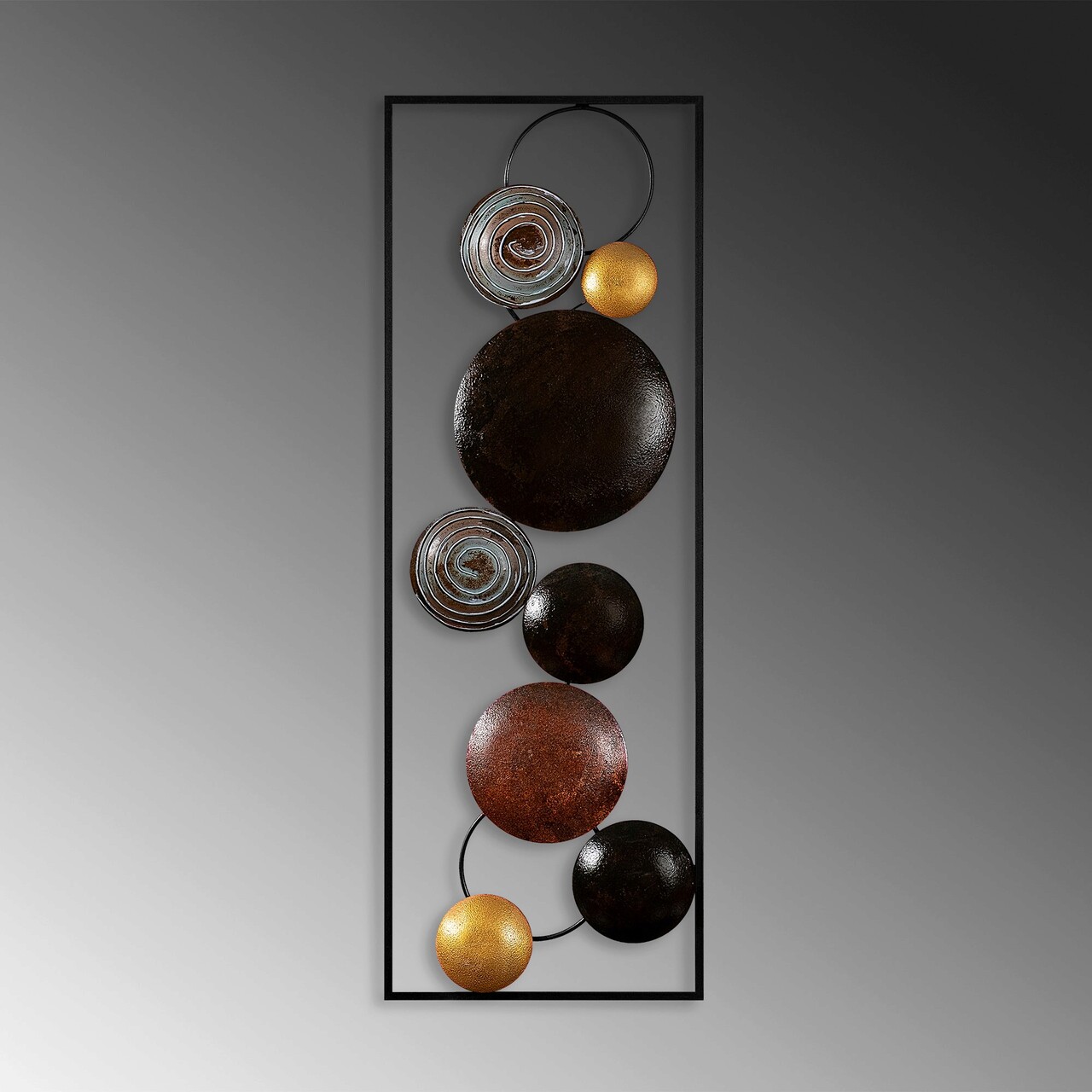 Decoratiune de perete, Textured, 90 x 32 x 4 cm, Multicolor - imagine 4
