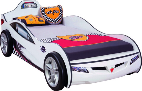 Pat pentru copii Car, Çilek, Coupe Carbed (White) (90X190), 109x80x208 cm, Multicolor Çilek