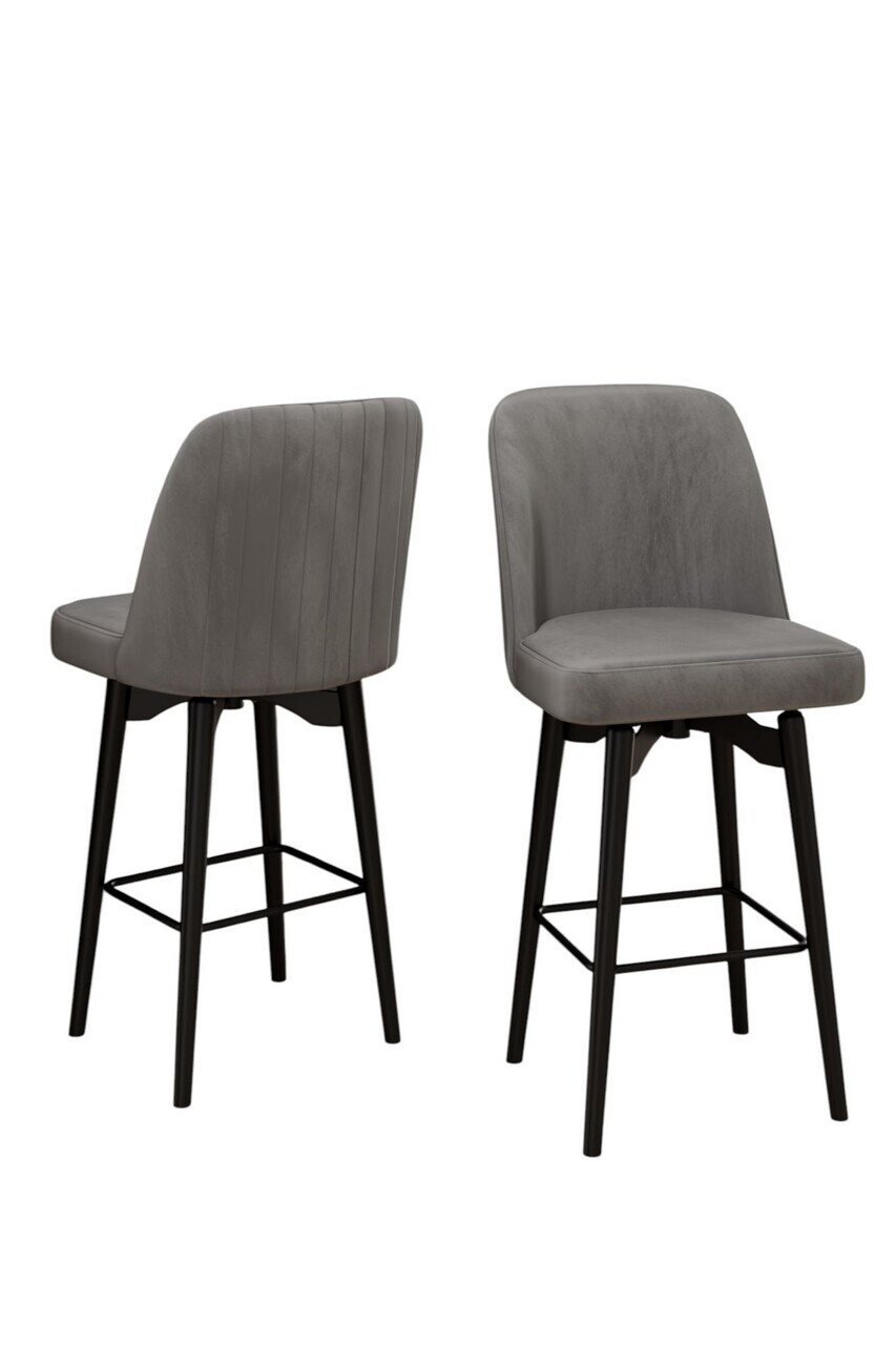 Set scaune 6 piese, Hanah Home, Evax, Gri/Negru — imaginea 2