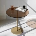 Masa de colt, Neostill, Chill-Out, 50 x 50 x 50 cm, sticla temperata/metal, auriu/bronz