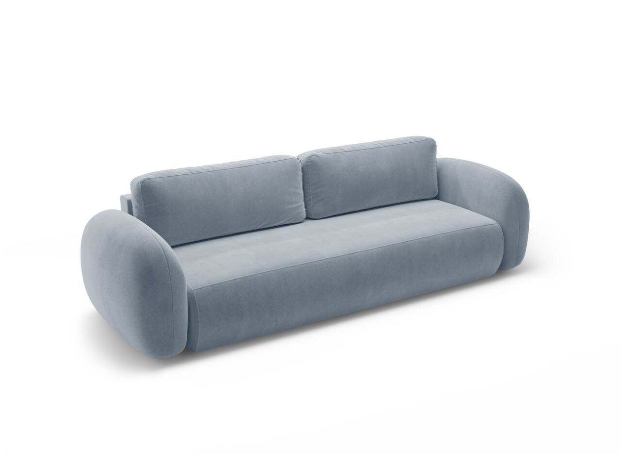 Canapea extensibila 3 locuri, Tonale, Cosmopolitan Design, 262x105x88 cm, catifea, albastru gri