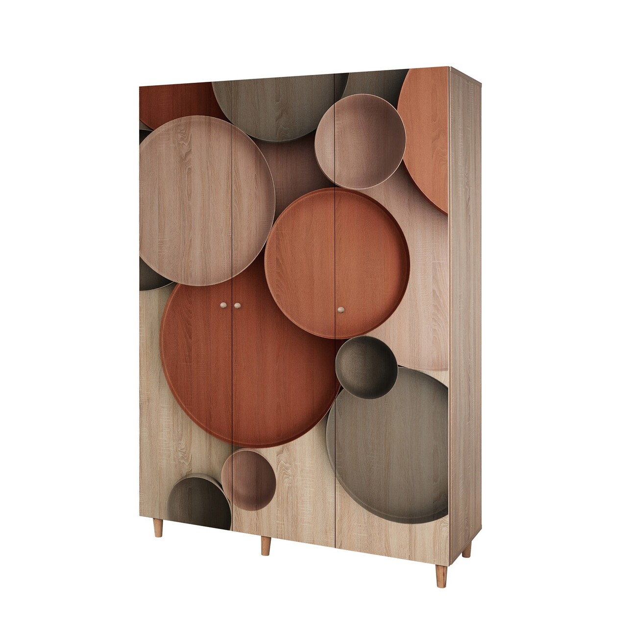 Dulap pentru haine, Vella, Lena 3 -976, 135x192x52 cm, PAL, Sonomo - 2 | YEO