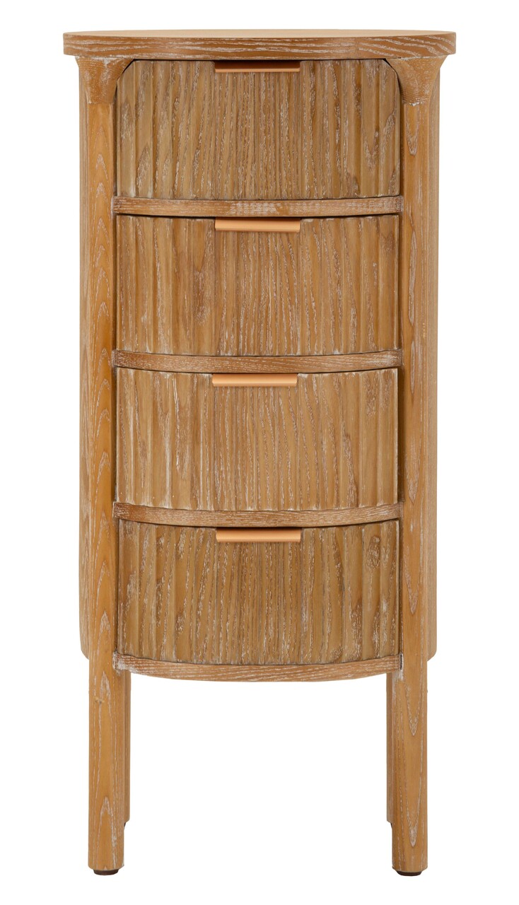 Comoda Goteborg, Mauro Ferretti, 38x33.5x82 cm, lemn de brad/MDF/fier, maro