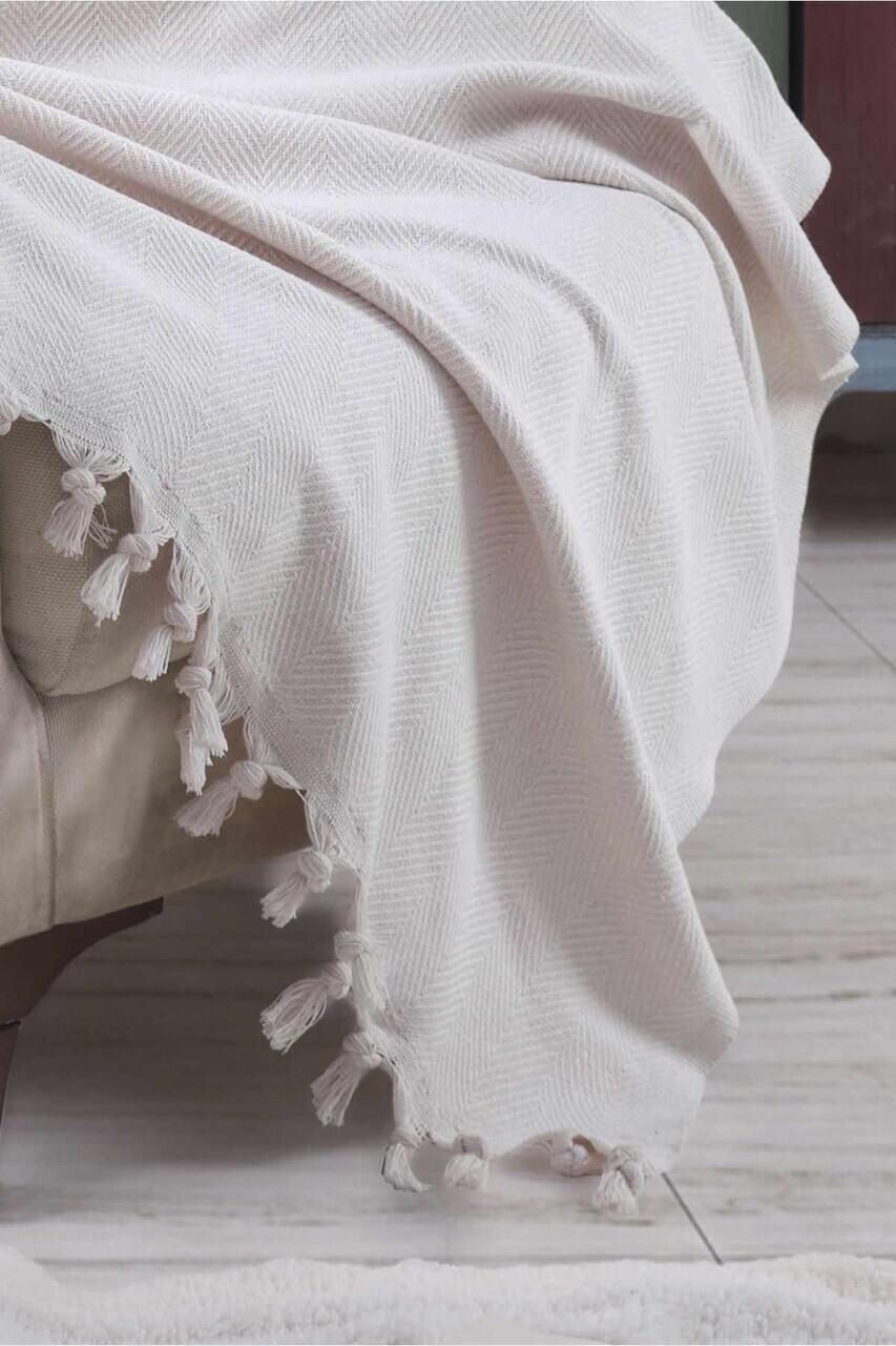 Cuvertura de pat, L'essentiel Maison, 150, Bumbac, Ecru — imaginea 3