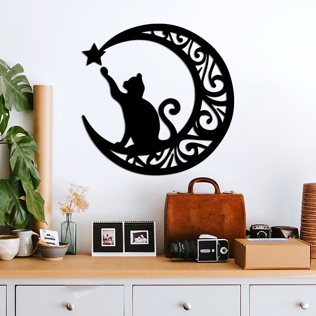 Decoratiune de perete, Cat 3, Dimensiune: 55 x 55 cm, Negru
