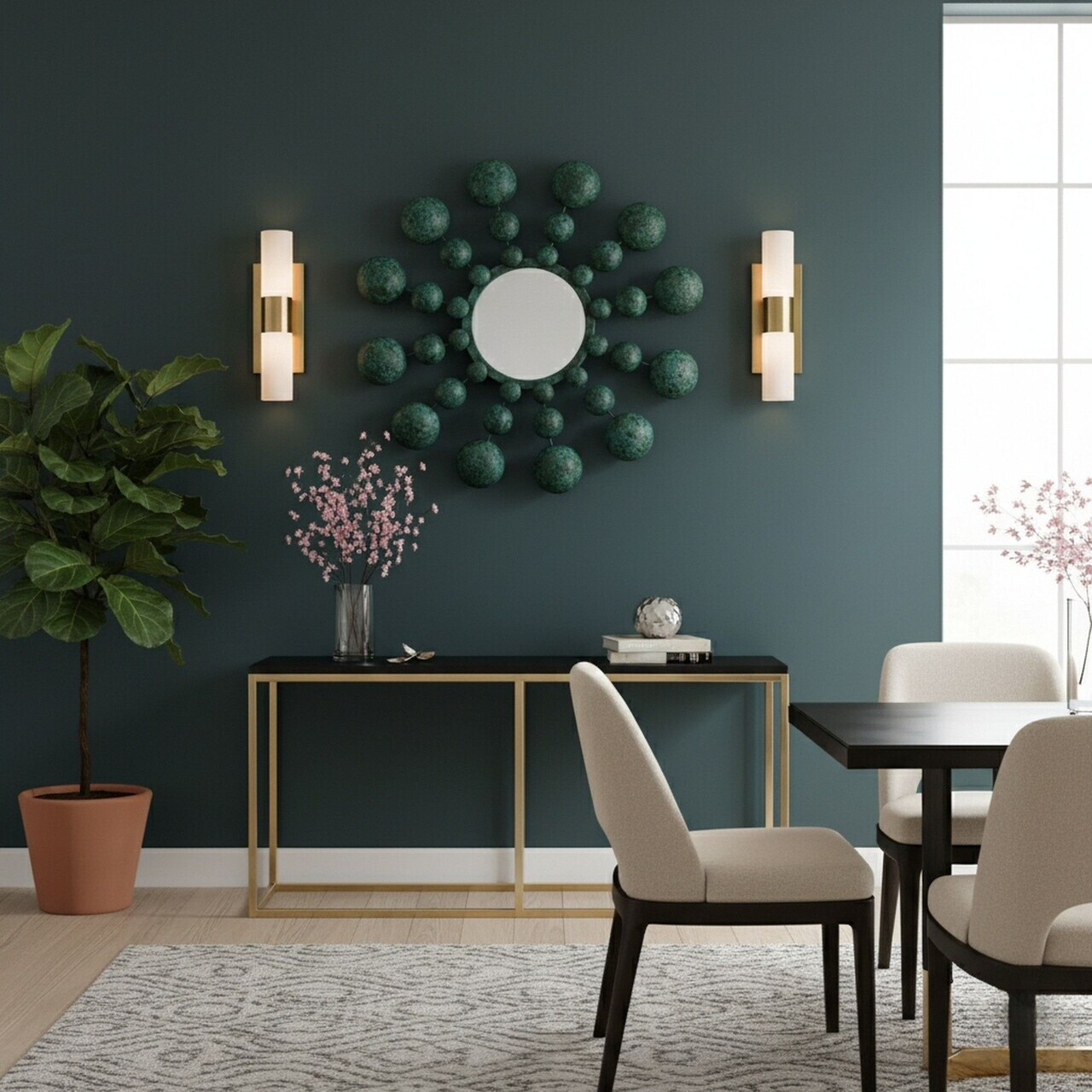 Oglinda decorativa, Bys, Oglindă de sticlă, Multicolor — imaginea 2