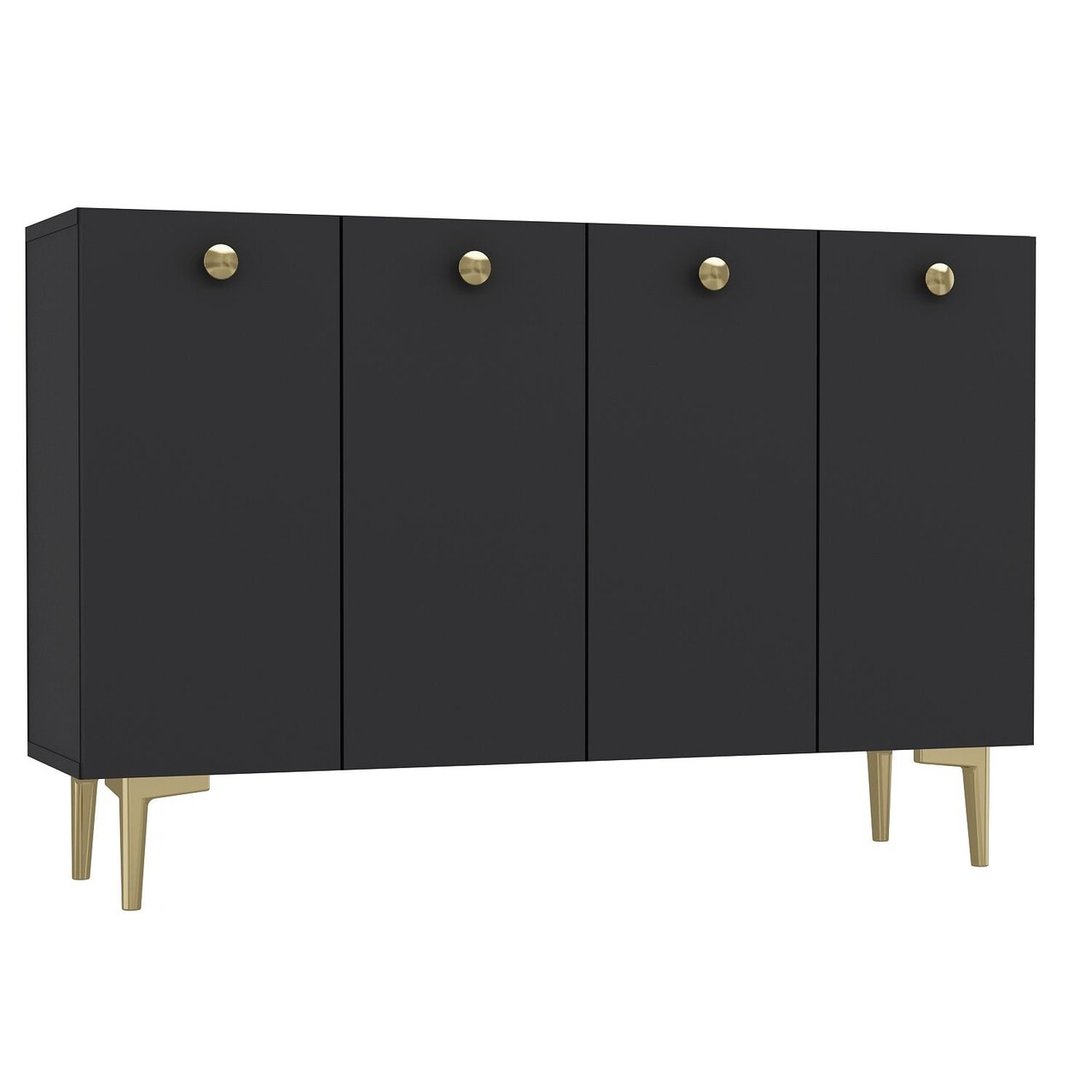 Consola, Hanah Home, Betty, 120x80x29.6 cm, PAL , Antracit / Aur - view 4