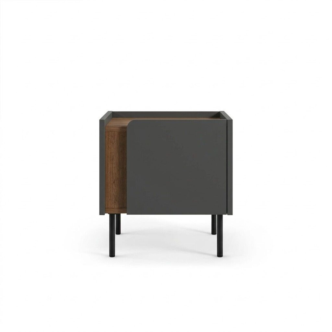 Noptiera, Hanah Home, Lucile, 45.5x47.8x35 cm, PAL, Stejar Sepet / Antracit / Negru — imaginea 5