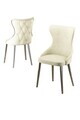Set scaune (8 piese), Hanah Home, Alpa, Crem / Crom